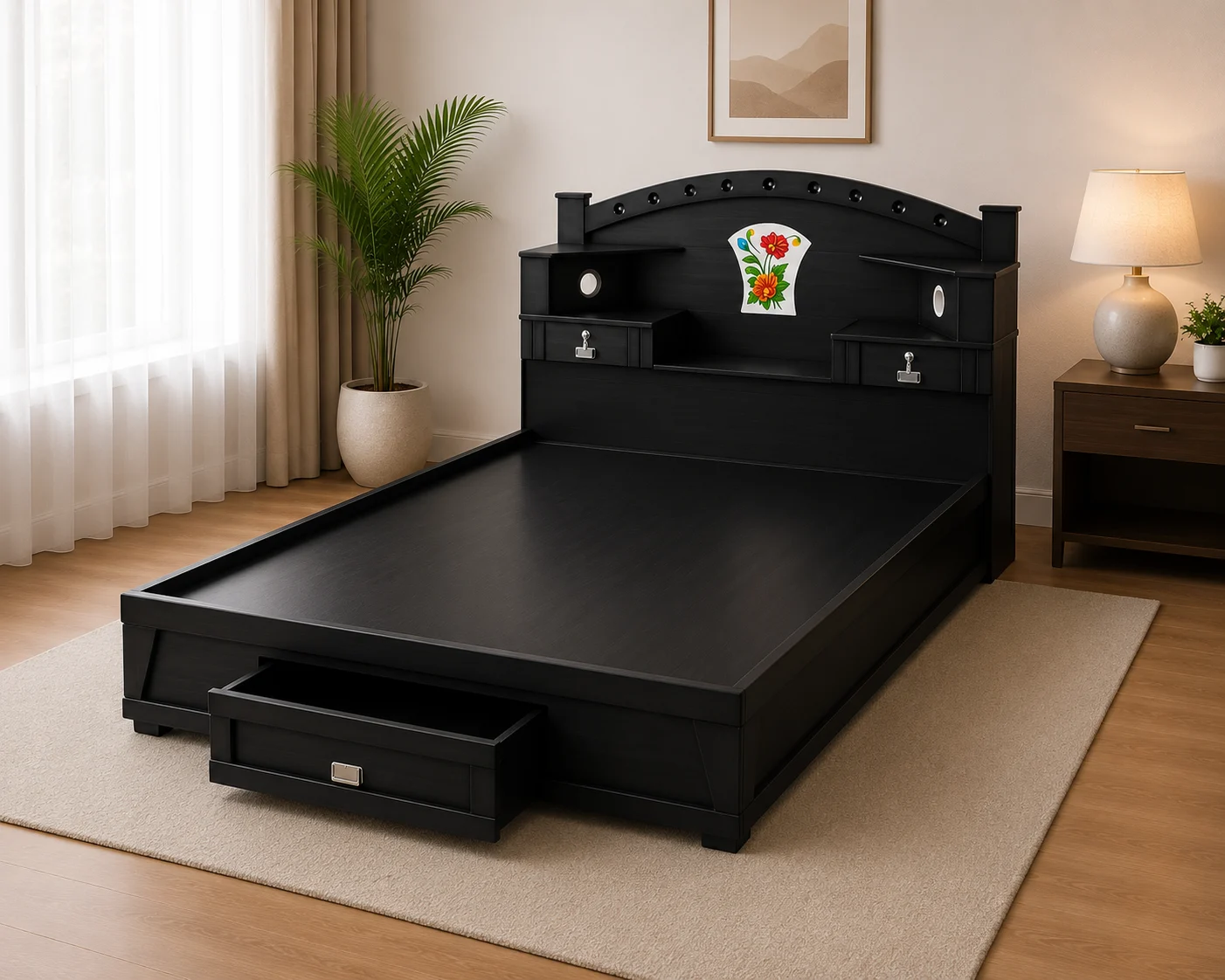 Crown Elite King Box Cot Black